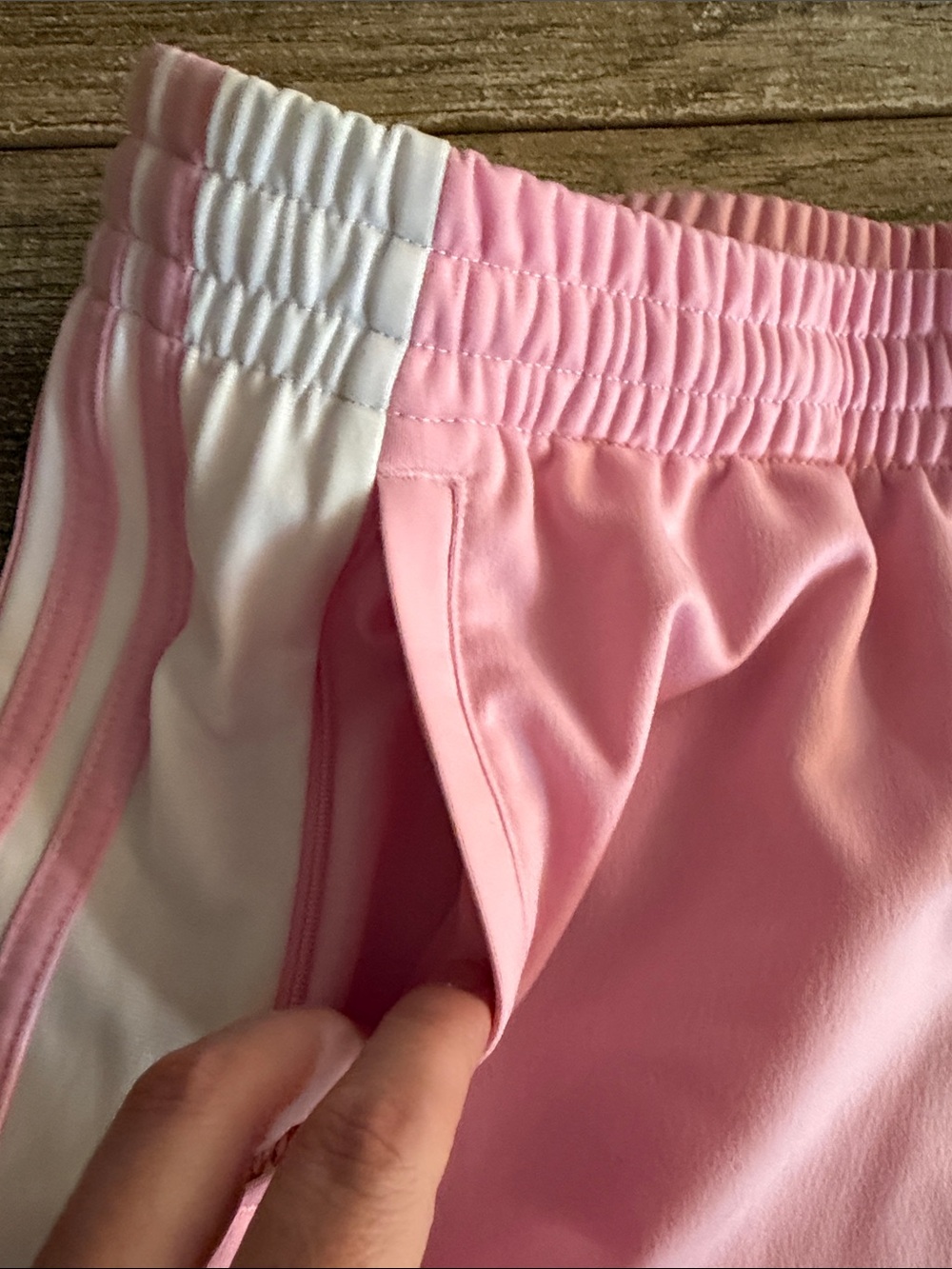 Adidas Originals Pink and White Athletic Clip Shorts - Picture 3 of 6